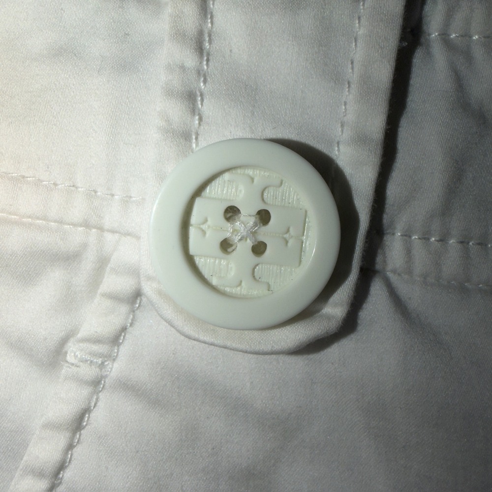 Tory Burch White Bermuda Shorts Logo Button Walking Shorts 12081220 Size 2 - Picture 2 of 9